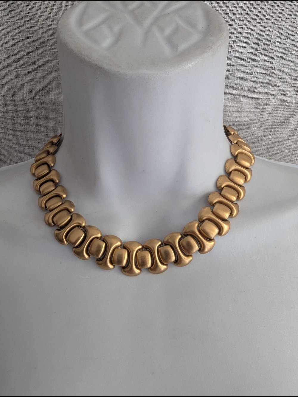 Classic Vintage Monet Gold Link Statement Necklace Choker Women Jewelry